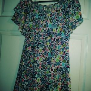 Blue flower print blouse Tera & SKY